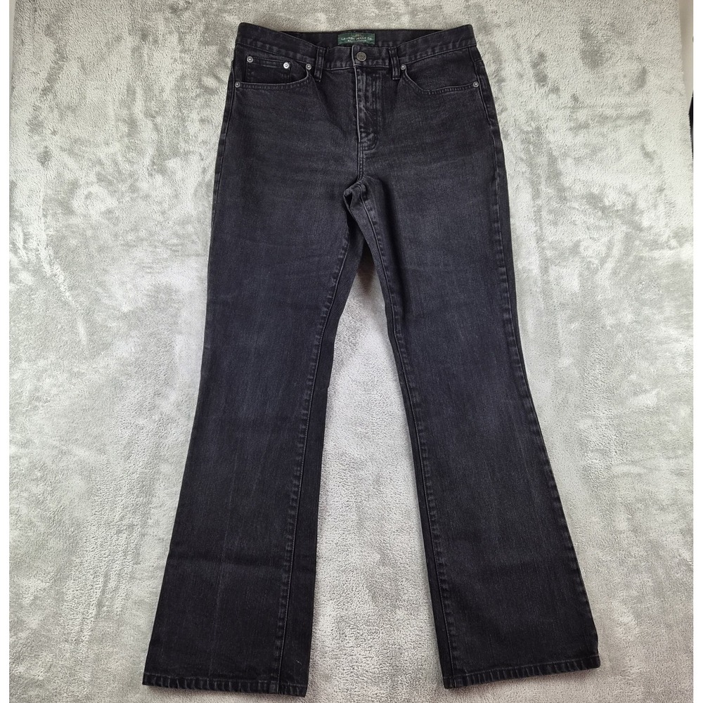 Lauren Jeans Co LRL Jeans Women 12 (fits 32x32) Black Denim Stretch Bootcut  Y2K